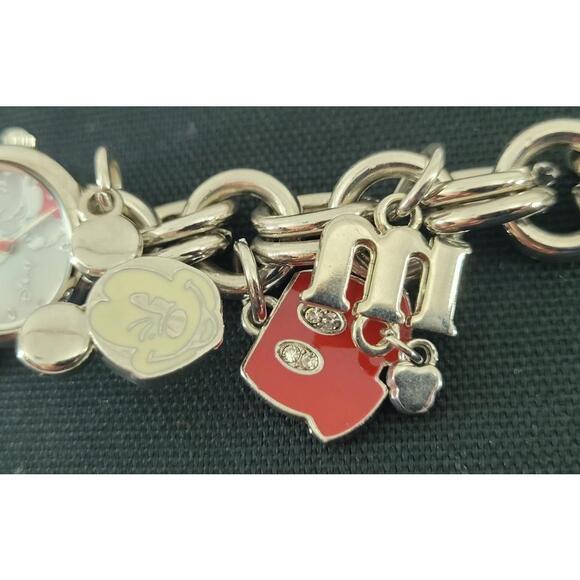 Disney Mickey Mouse Charm Bracelet Watch – Silver Link Chain - Picture 6 of 6